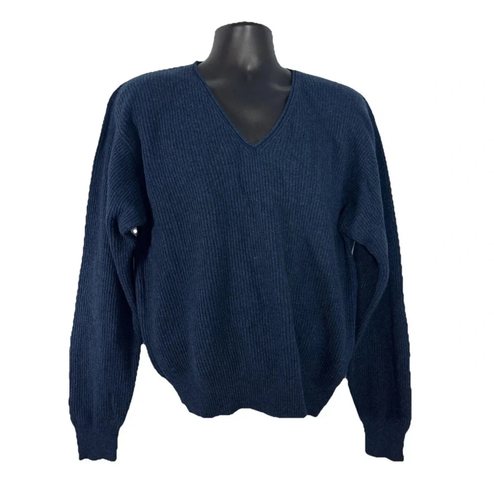 Vintage J Crew Lambswool Sweater Blue Size XL
